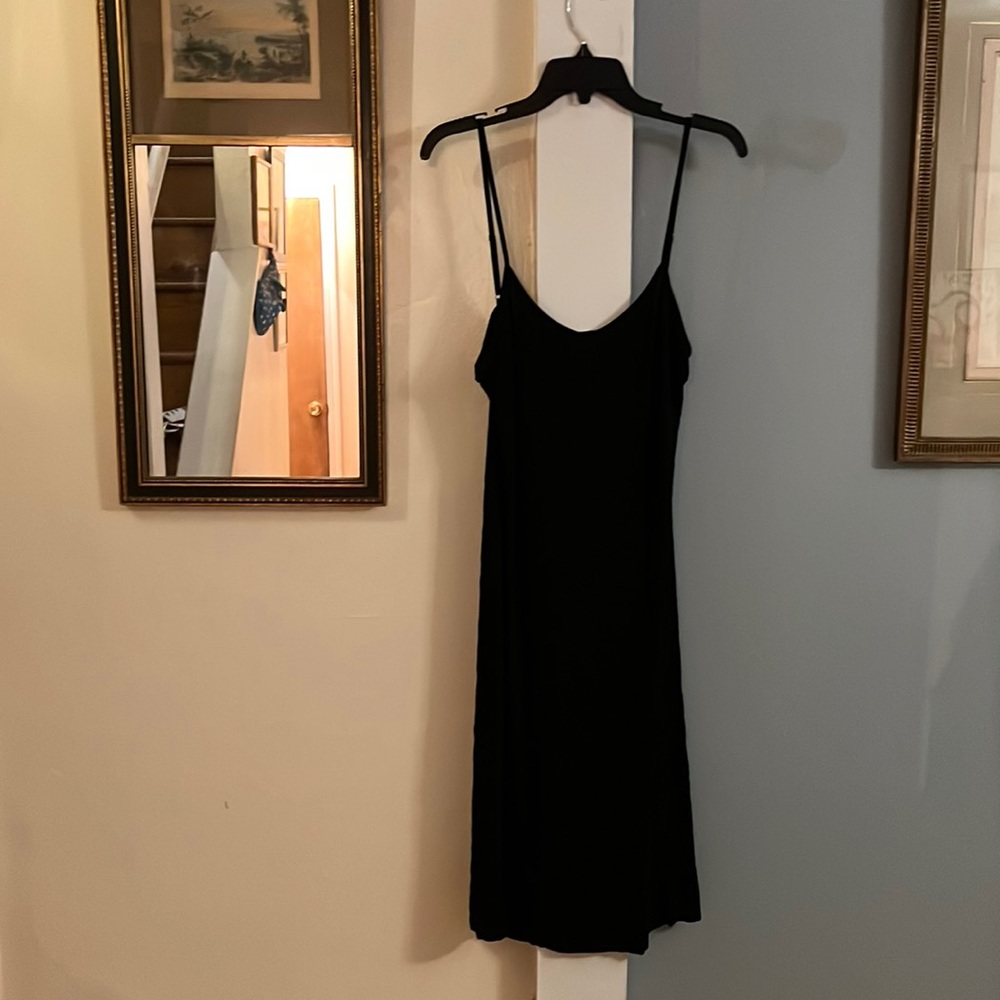 Spaghetti strapped black dress